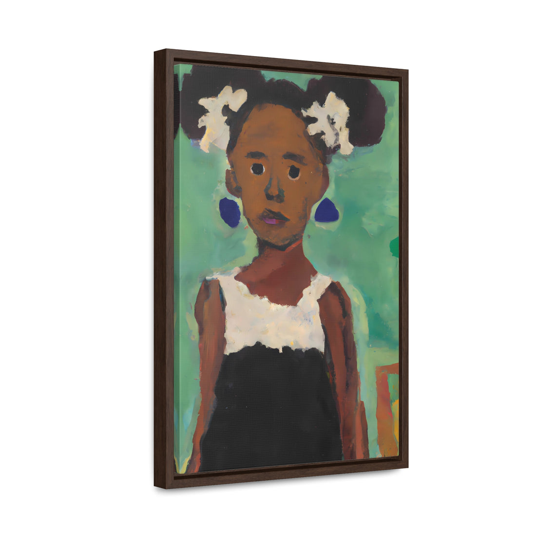 Girl with Afro Puffs, Daughter Series | Framed Canvas Art