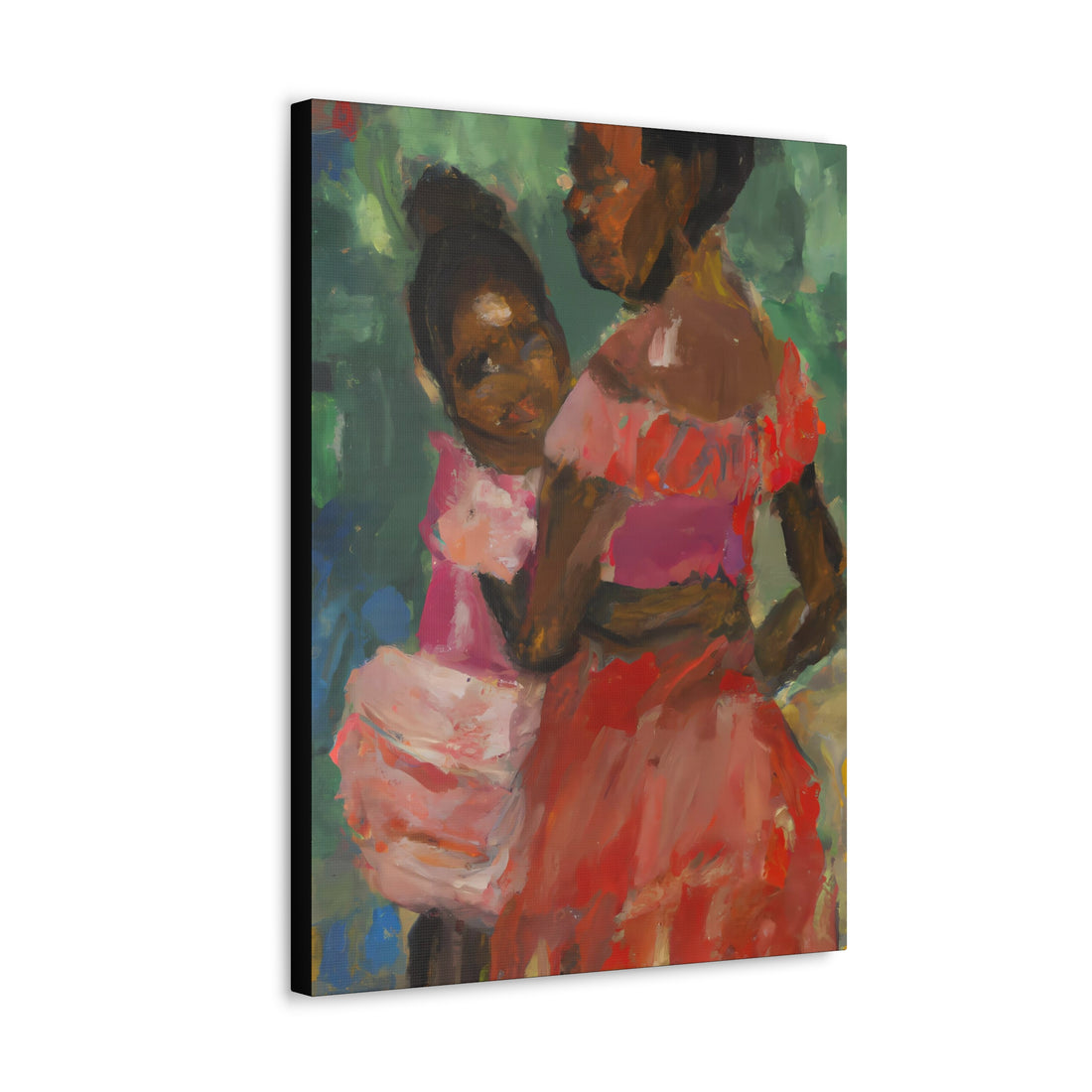 Coral Pink Mother Canvas Wall Art Daughter Series