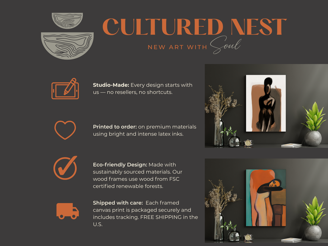 Partnership, Fluid Series | Framed Canvas Wall Art