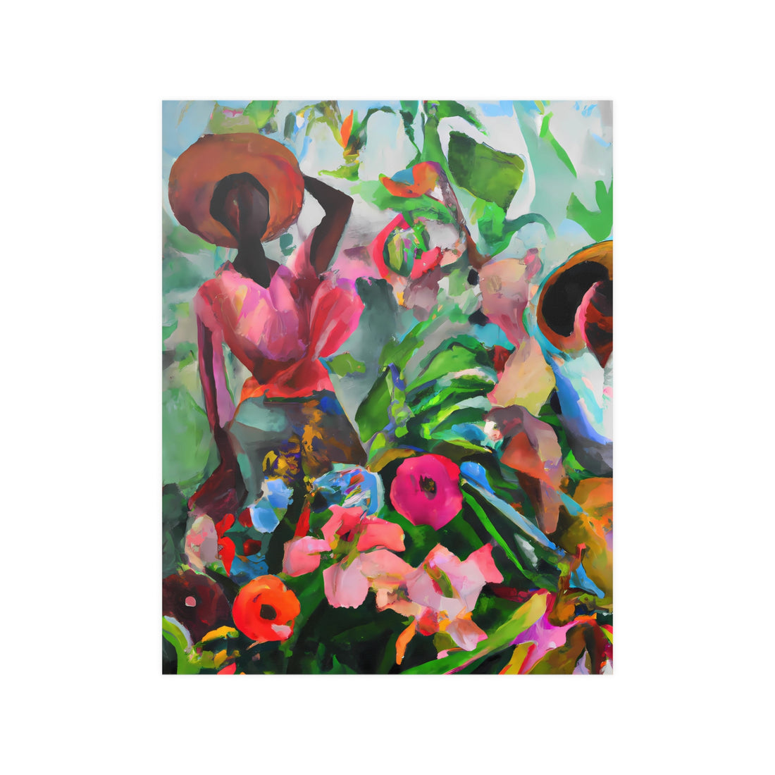 Wildflowers Black Art Wall Poster