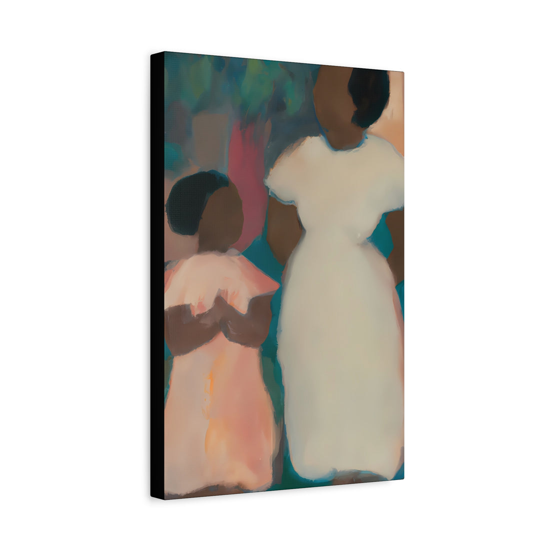 Teal Mother, Daughter Series Canvas Wall Art