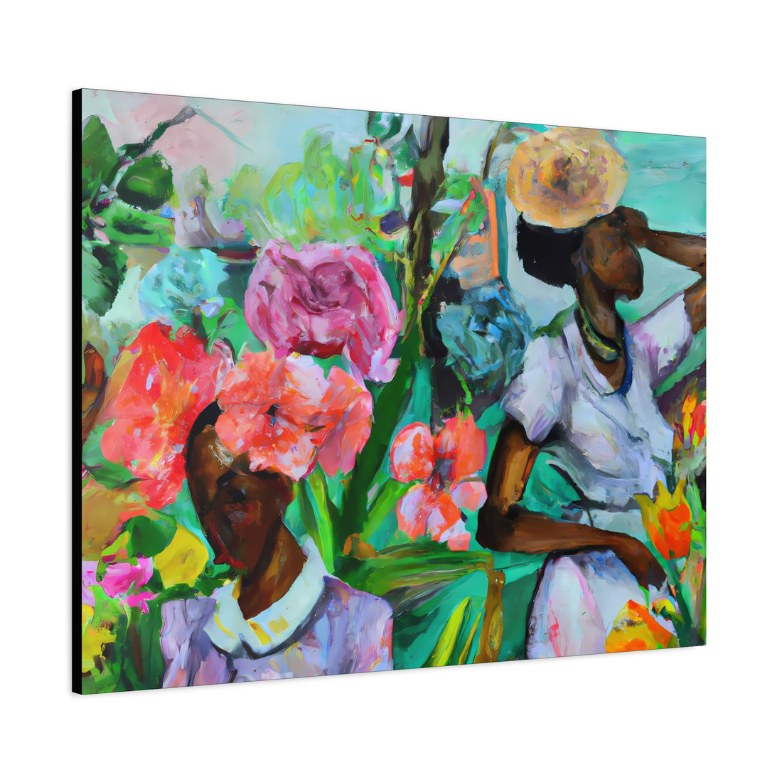 Lady in Hat, Over the Sofa | Horizontal CANVAS Art