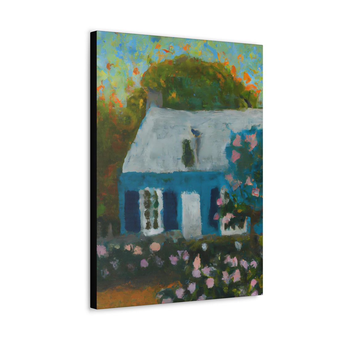 Blue Bungalow Cottage Series, CANVAS wall art