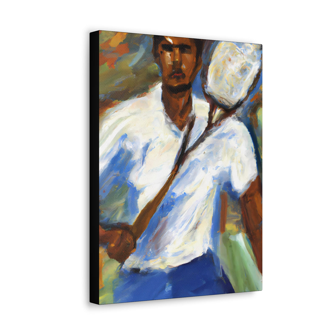 Black Man Playing Tennis, Men Series CANVAS Wall Art