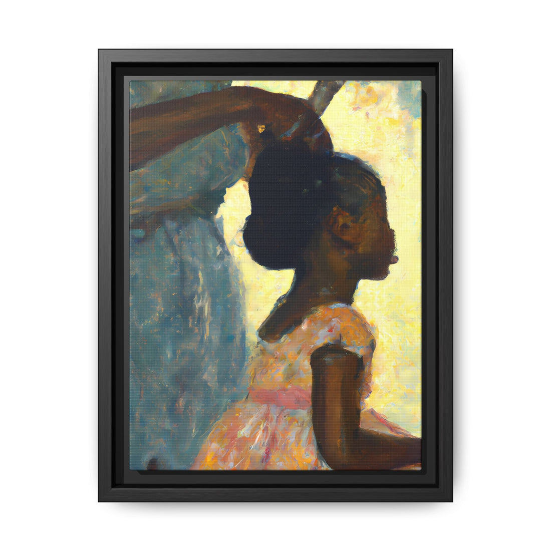 Hair Days, Daughter Series | Framed Canvas Wall Art