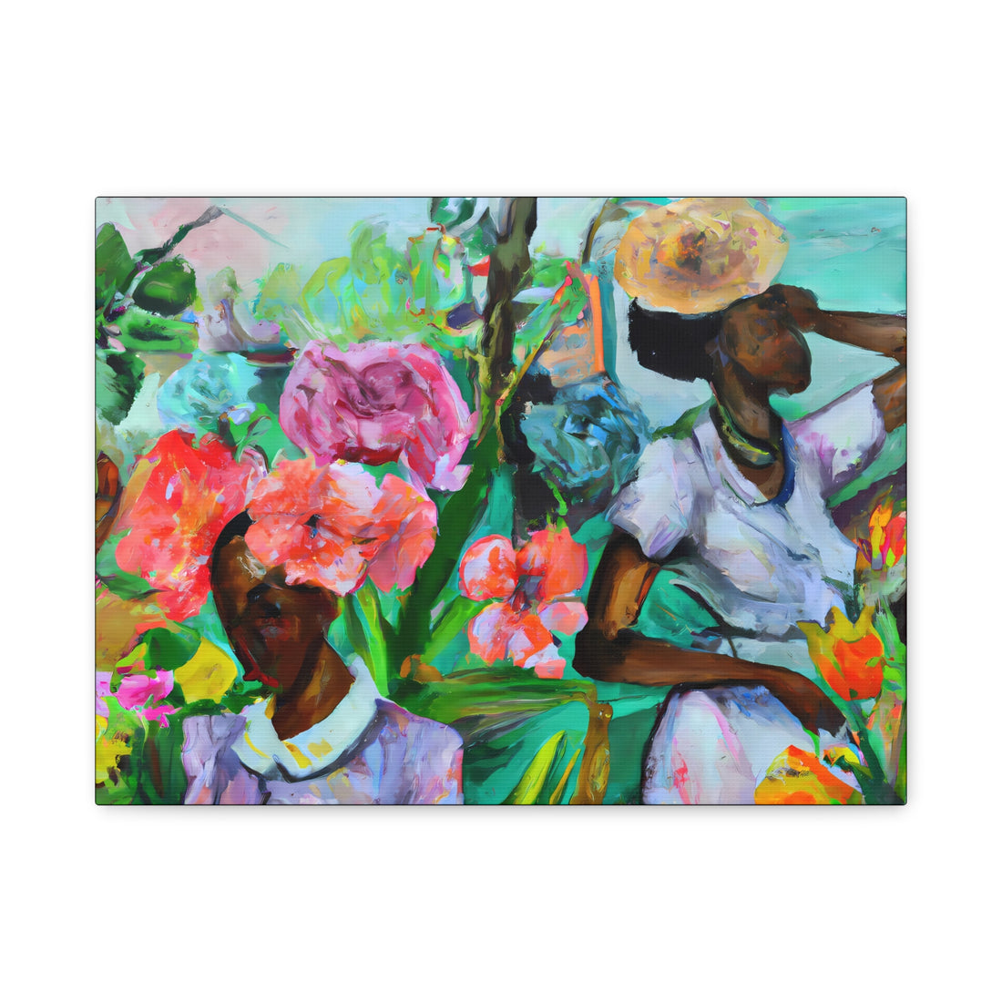 Lady in Hat, Over the Sofa | Horizontal CANVAS Art