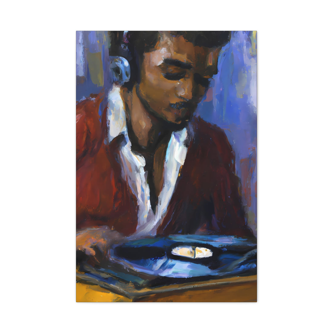 Black Man Recording, Men Series CANVAS Wall Art