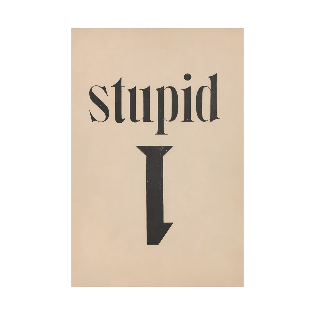 Stupid 1 Vintage Print, Restored Art Poster