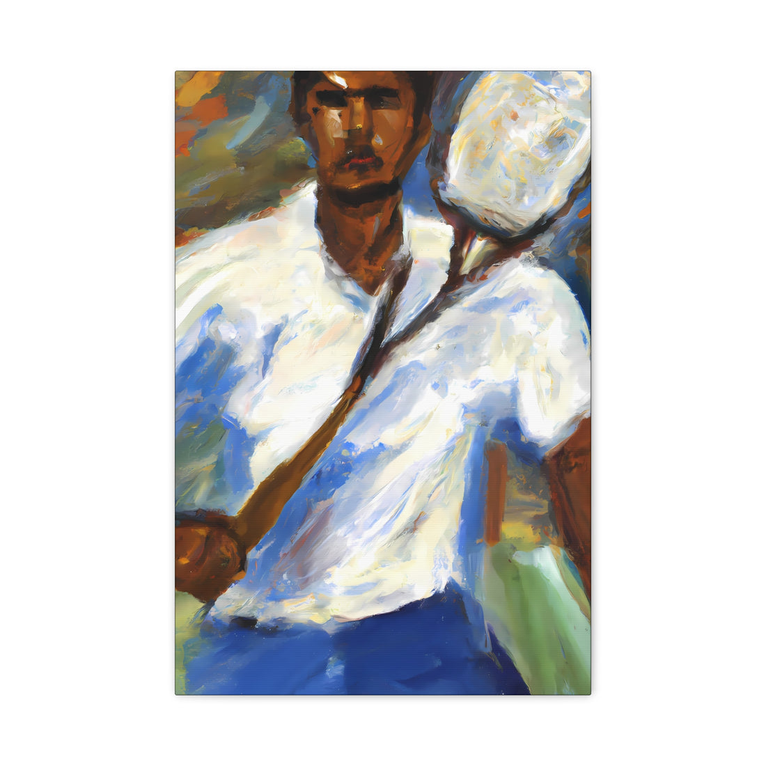 Black Man Playing Tennis, Men Series CANVAS Wall Art