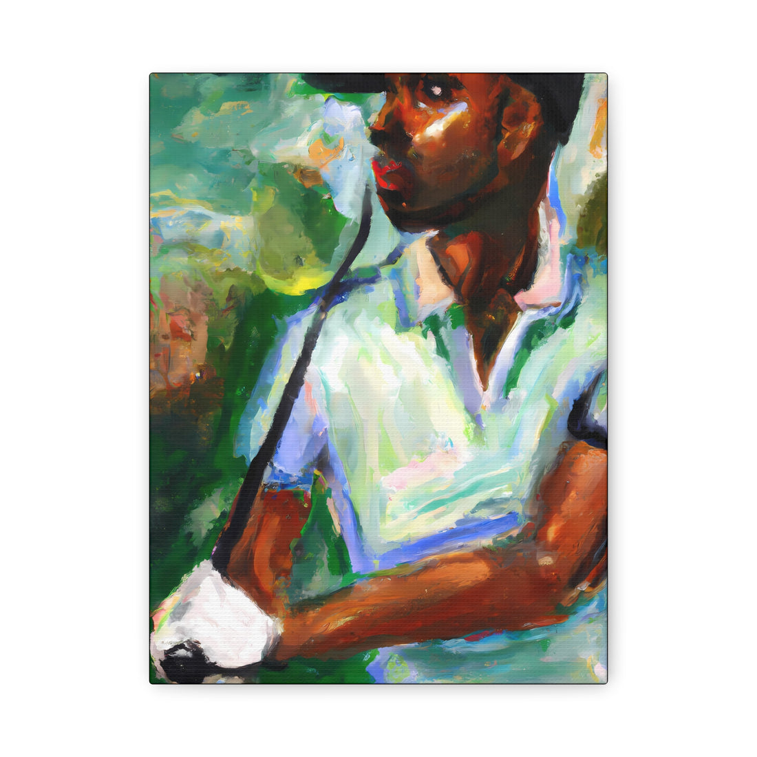 Black Man Golfing, Men Series CANVAS Wall Art