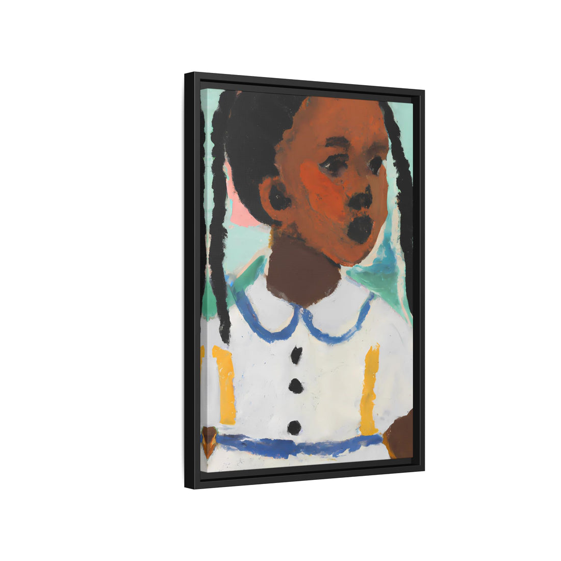 Girl with Pig Tails, Daughter Series | Framed Canvas Art