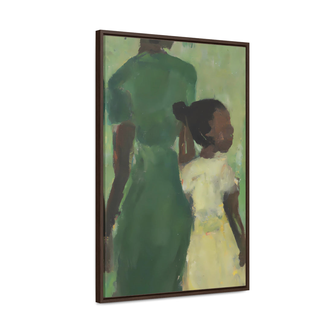 Green Mother, Daughter Series | FRAMED Canvas Art