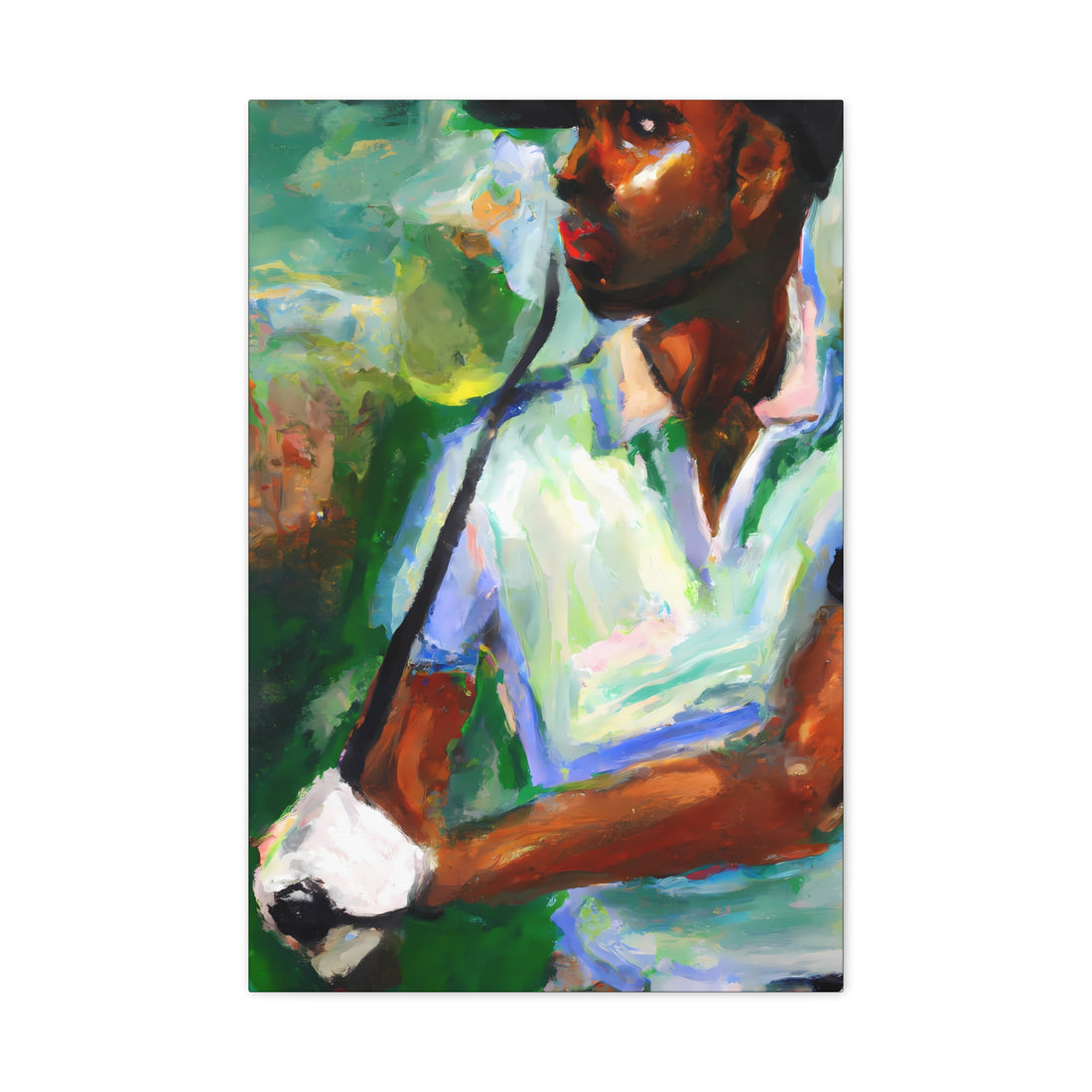 Black Man Golfing, Men Series CANVAS Wall Art