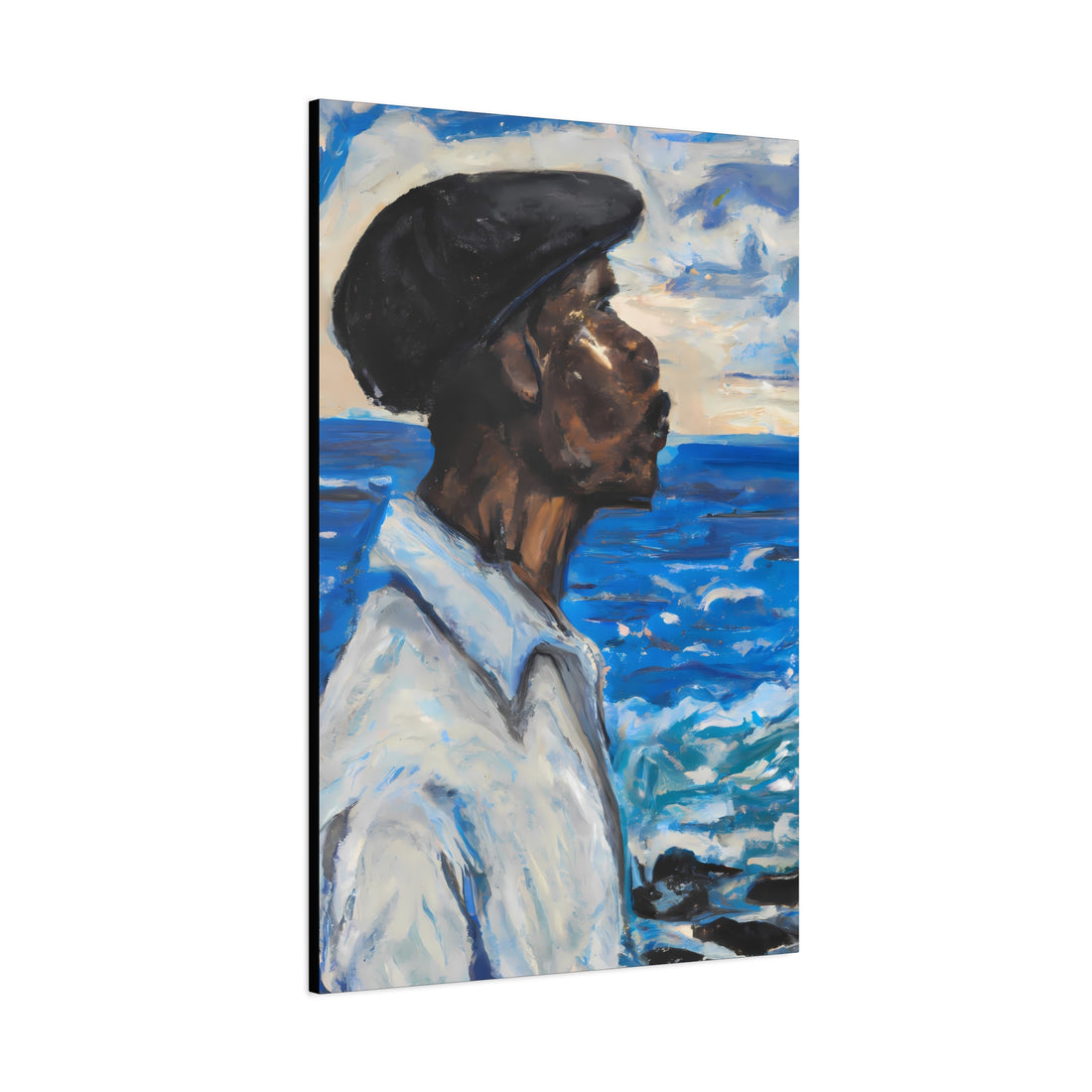 Man Sea Gazing, Black Men Series CANVAS Wall Art
