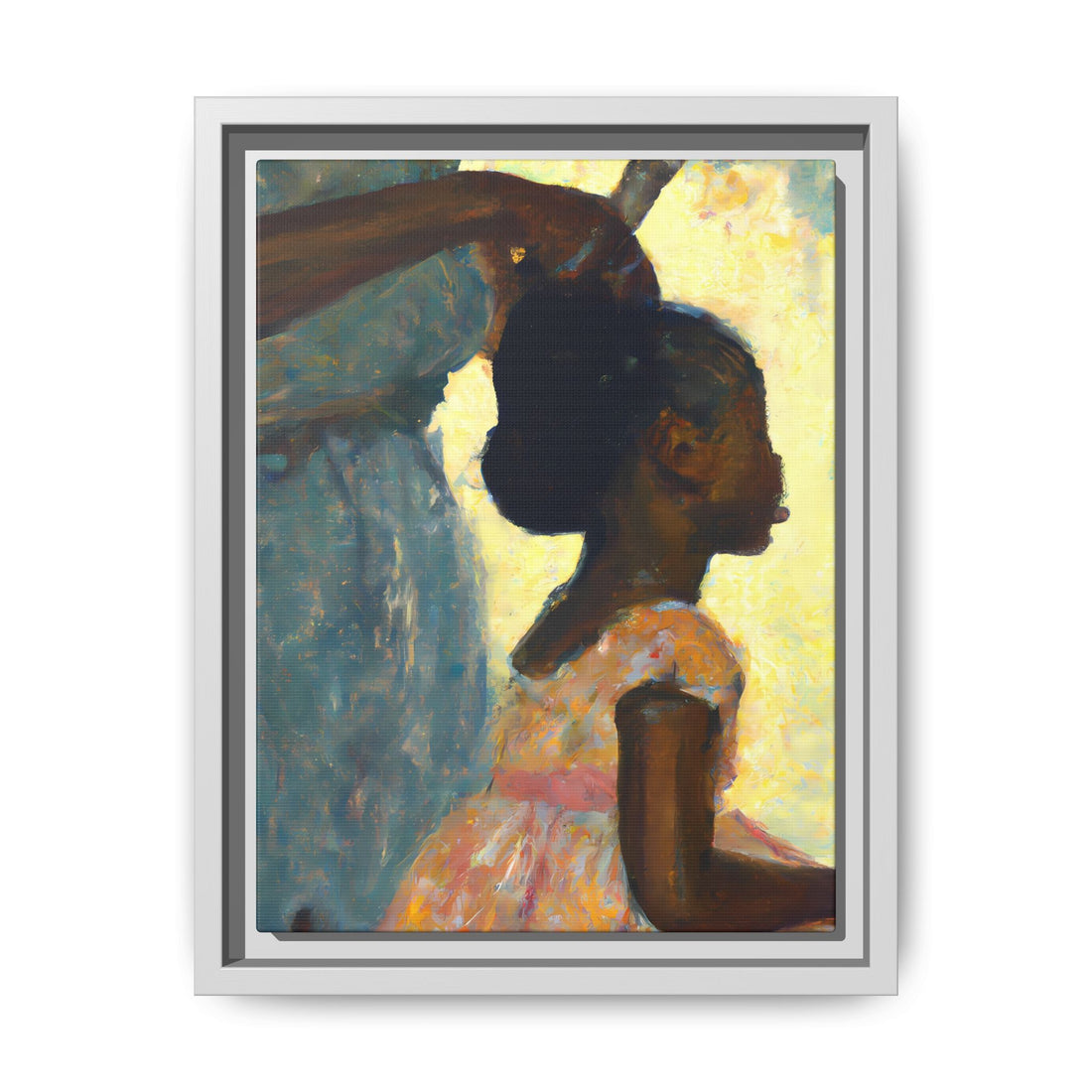 Hair Days, Daughter Series | Framed Canvas Wall Art