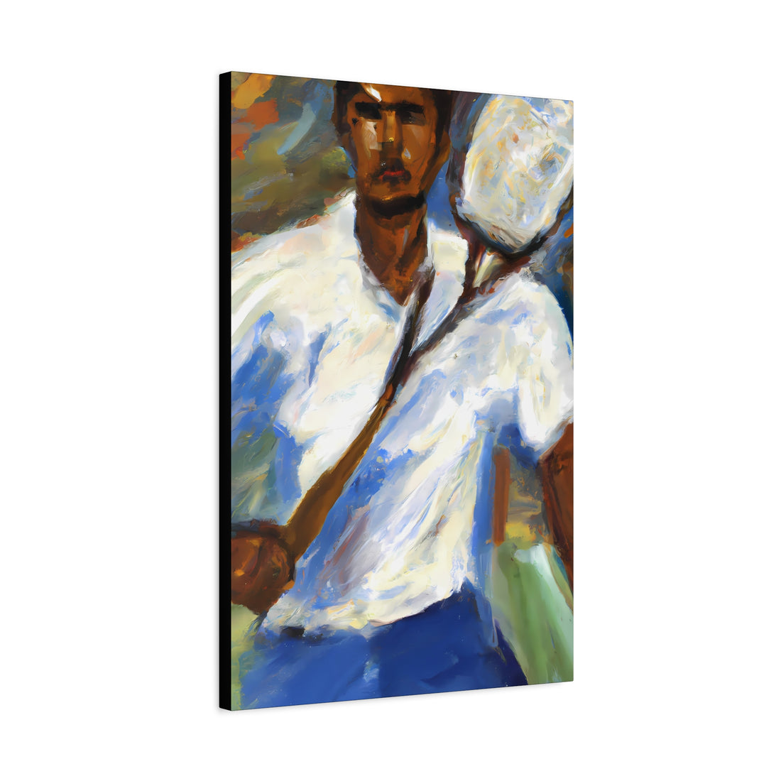 Black Man Playing Tennis, Men Series CANVAS Wall Art