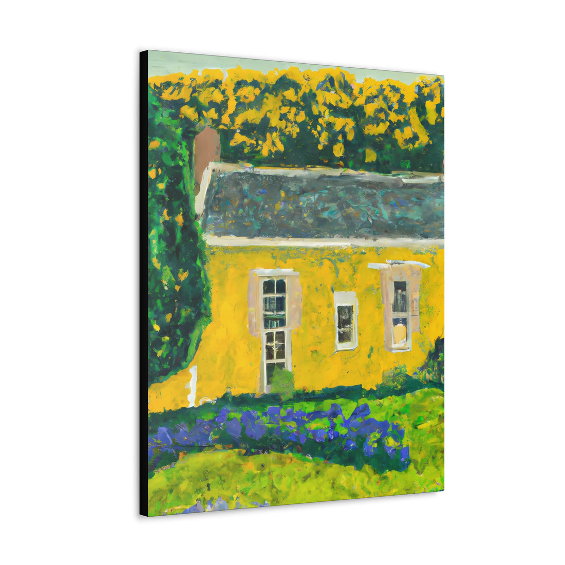 Yellow Bungalow, Cottage Series Canvas wall art