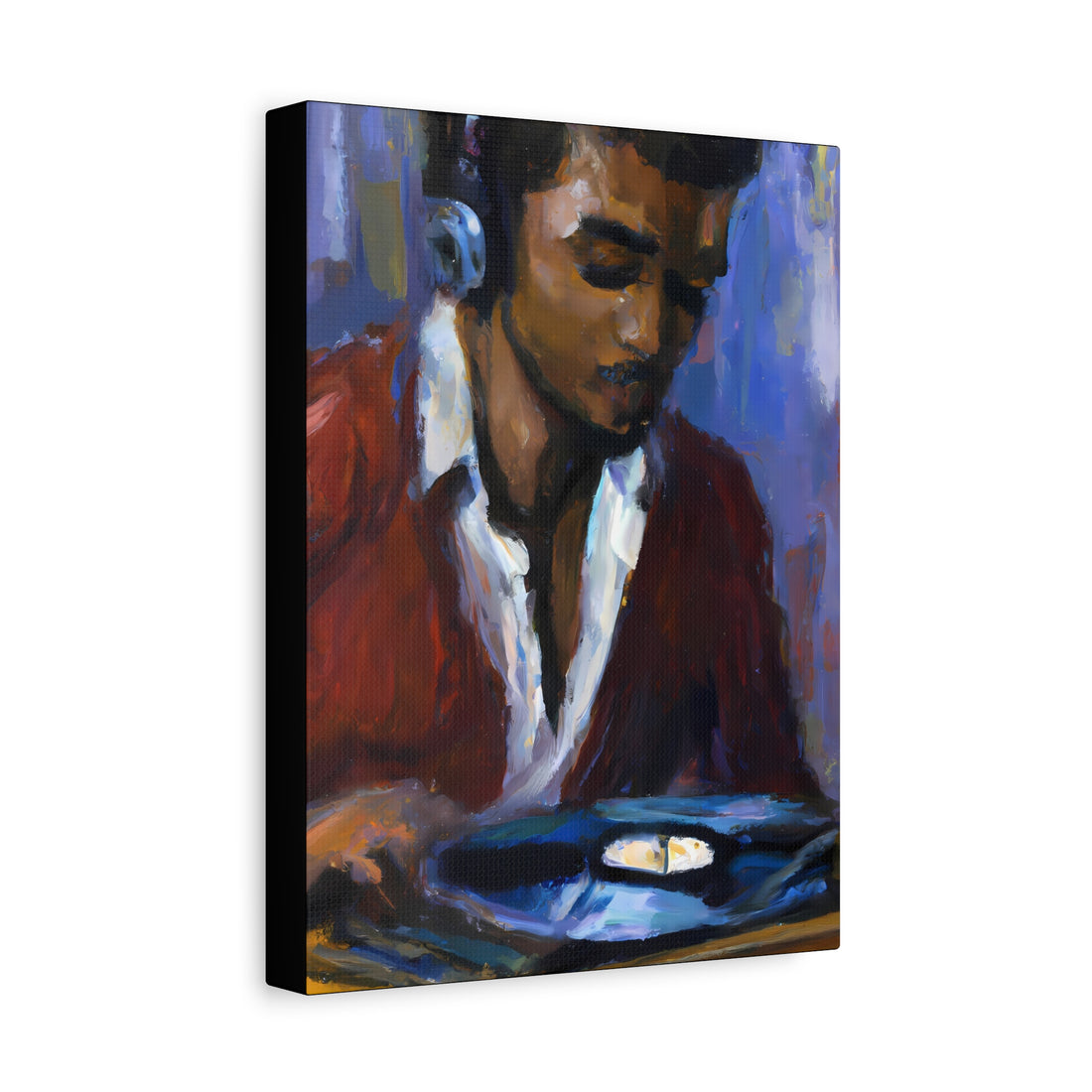 Black Man Recording, Men Series CANVAS Wall Art