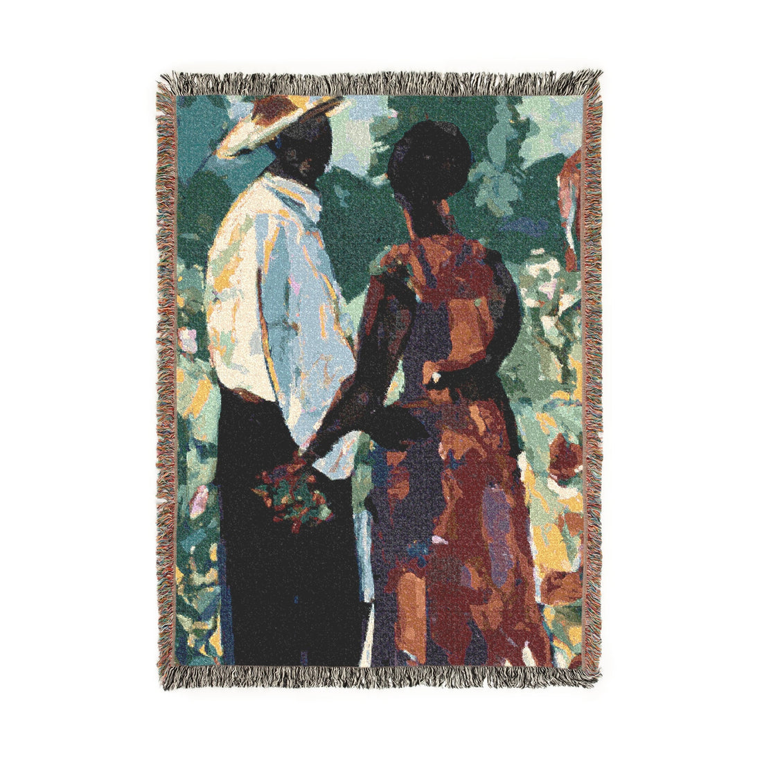 Red Flowers, Artist Tapestry | Woven Blanket