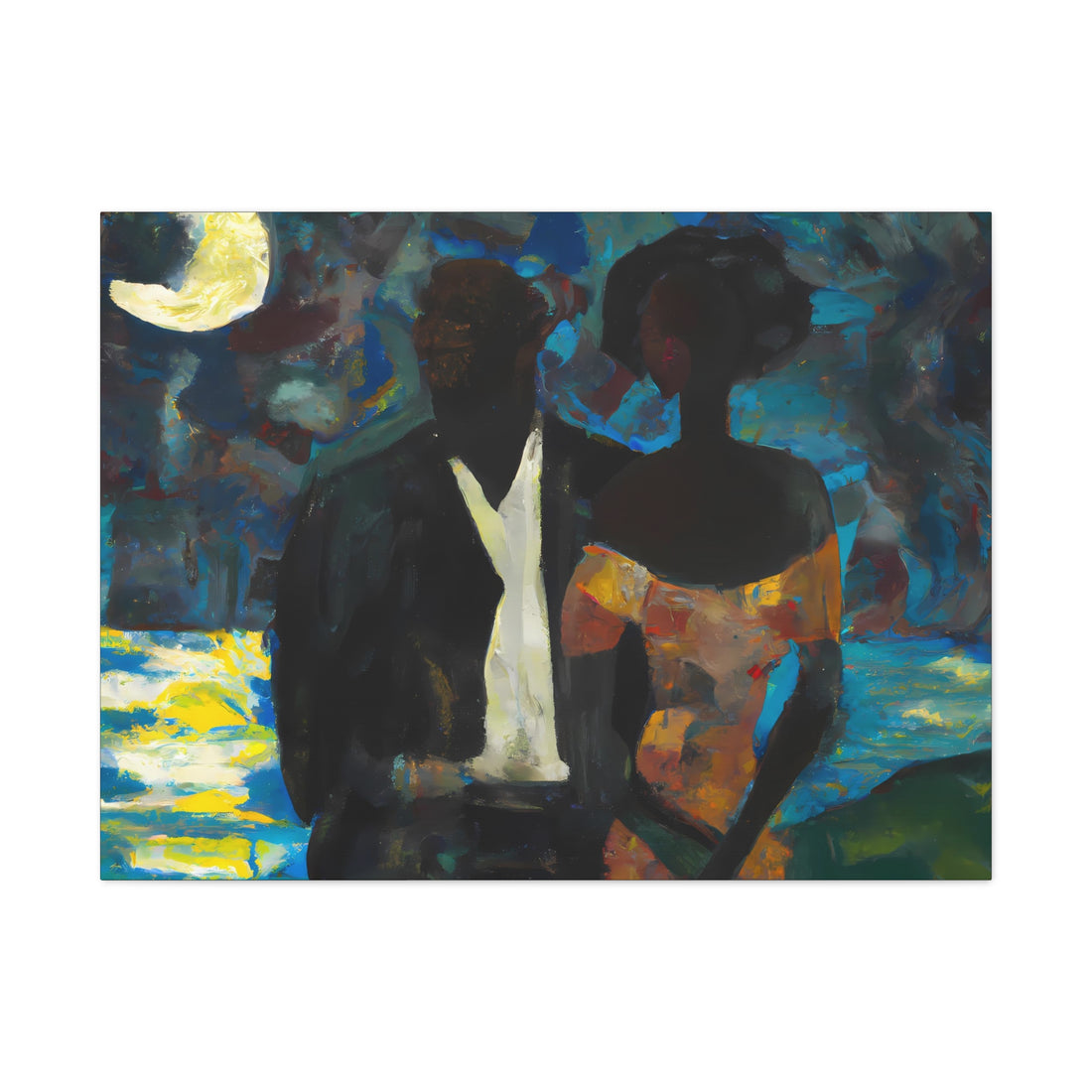 Moonlight Couple, Over the Sofa | Large CANVAS Wall Art