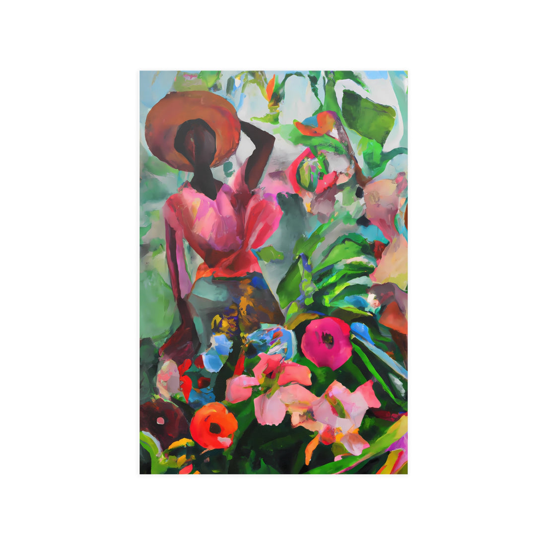 Wildflowers Black Art Wall Poster