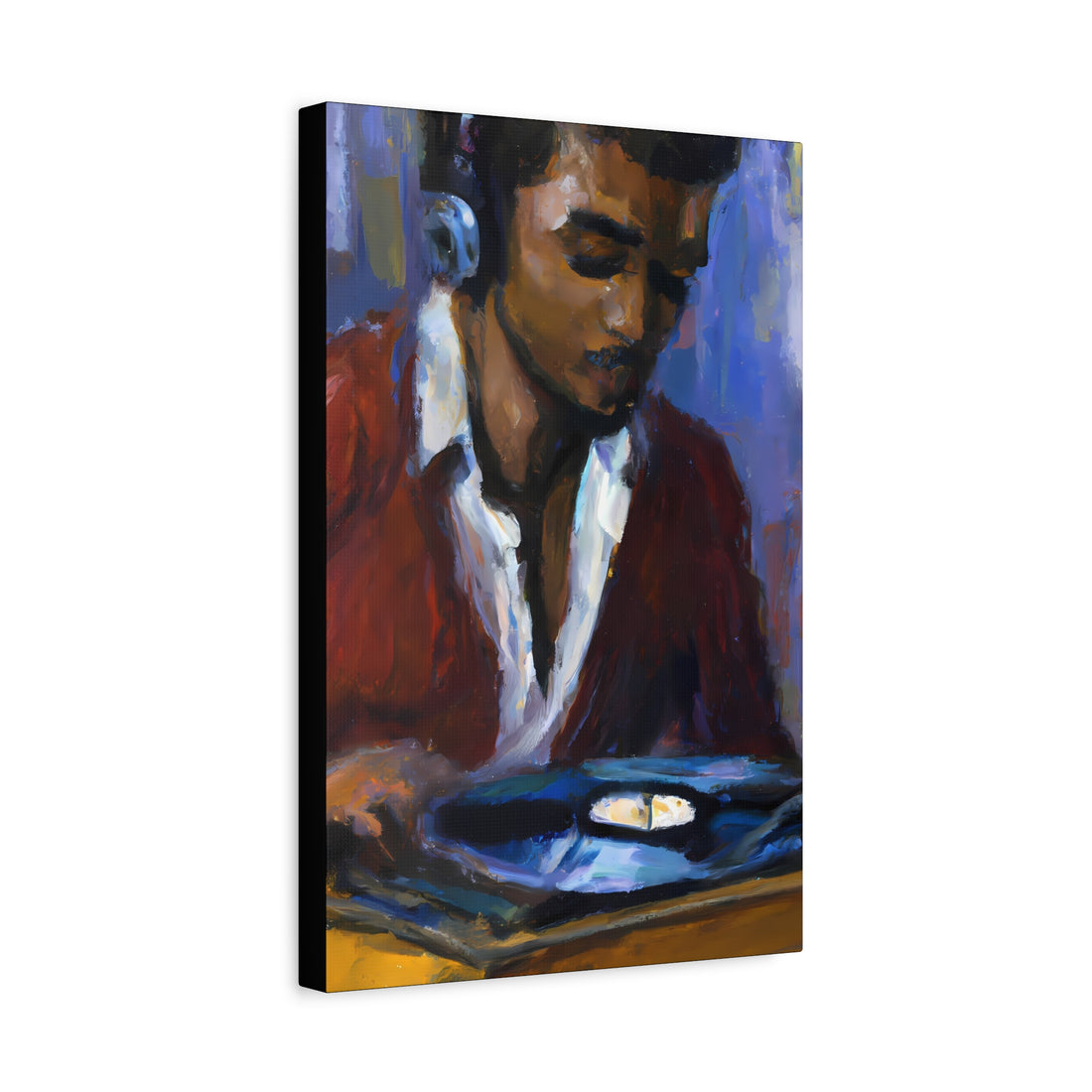 Black Man Recording, Men Series CANVAS Wall Art