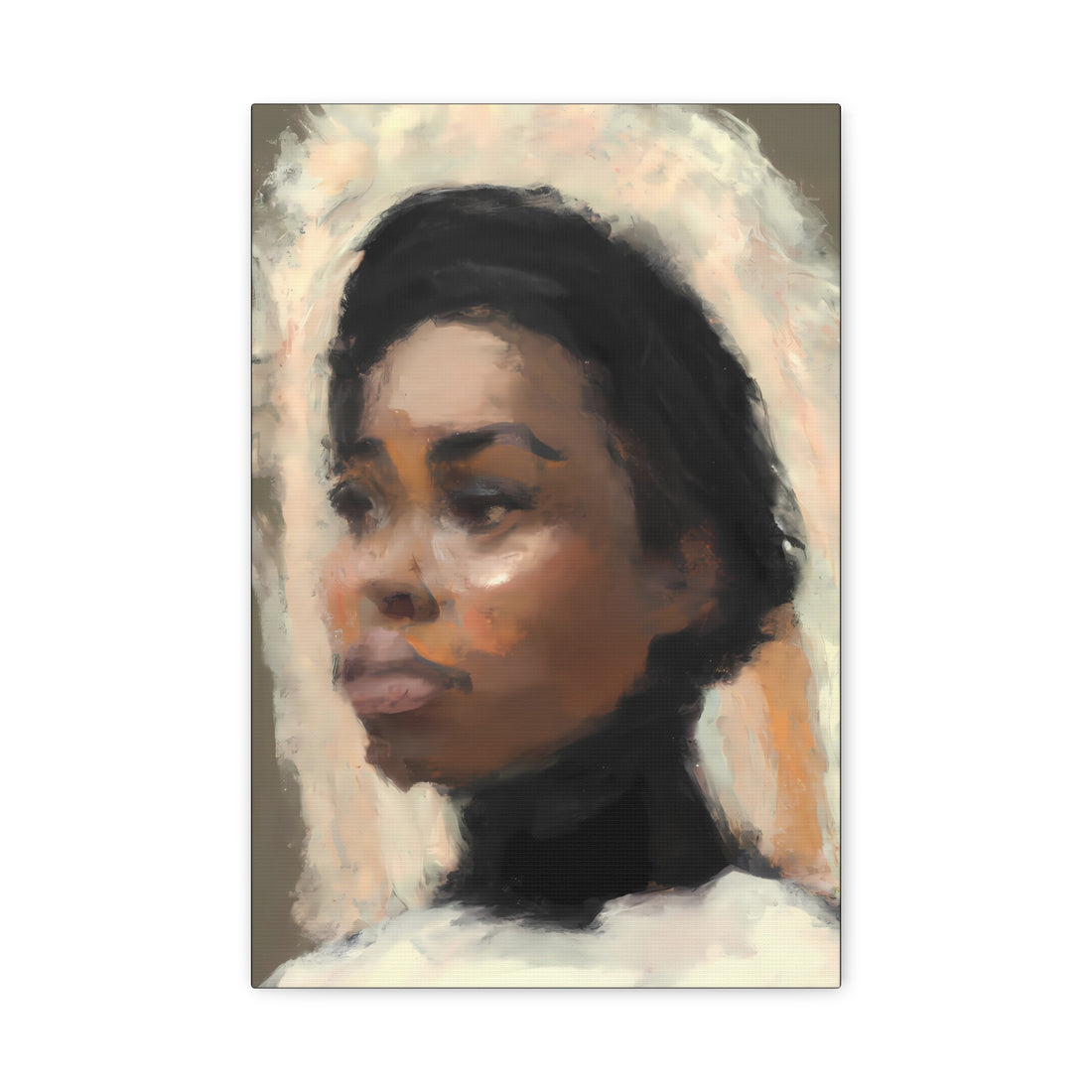 Cream Mantilla, Romantic Art Series | Canvas Wall Art