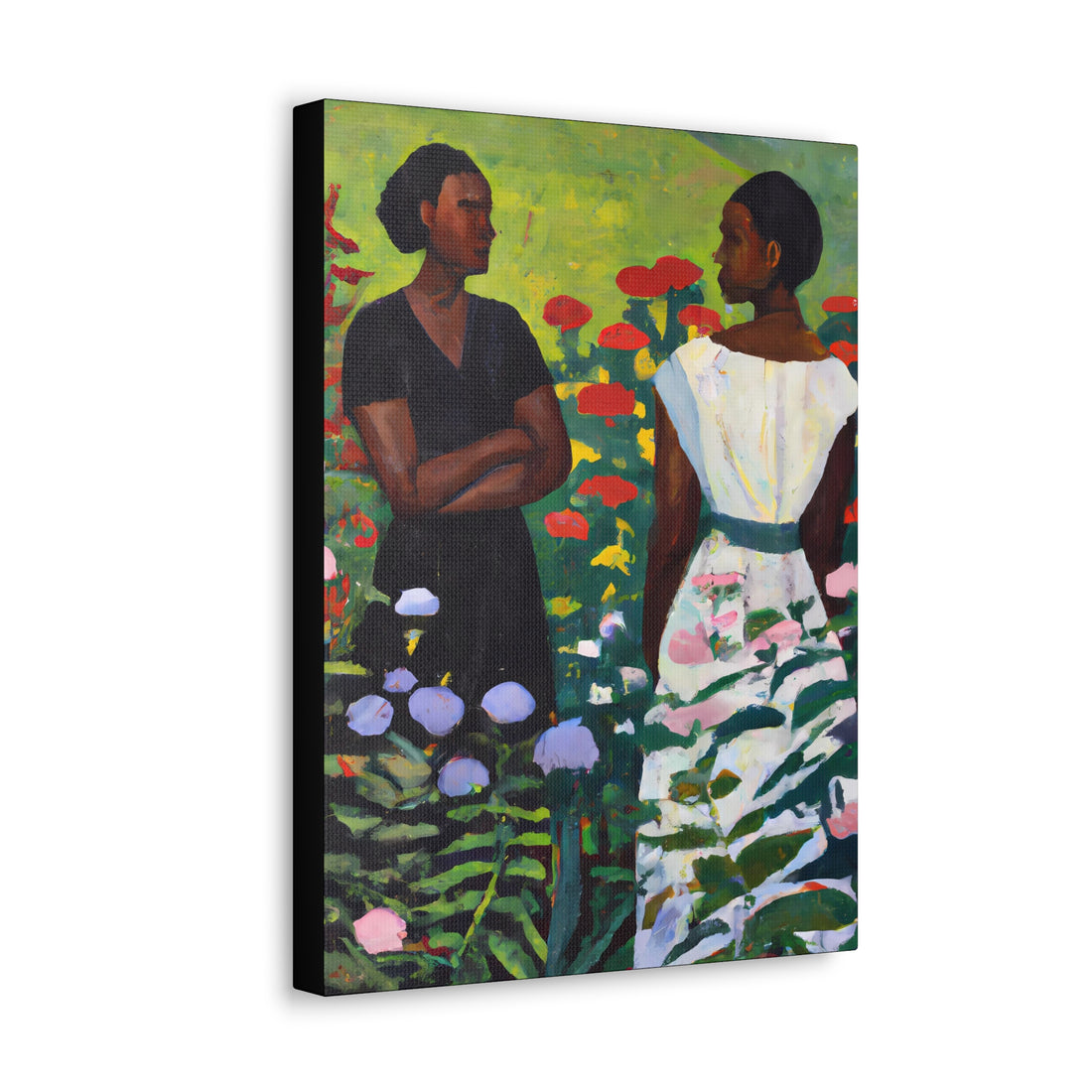 Lady in Floral Print Garden Series | Canvas Wall Art