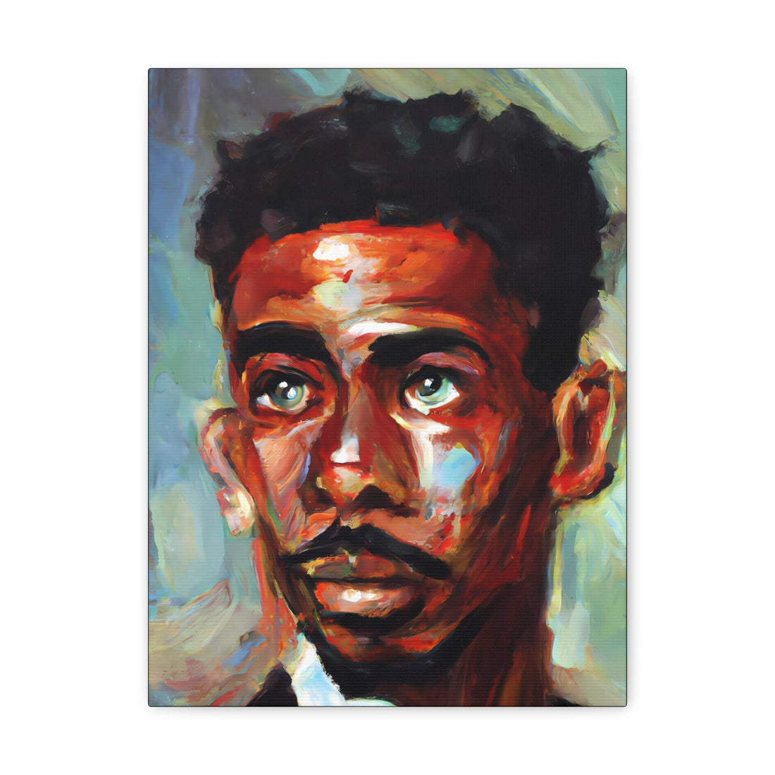 Green Eyed Man, Black Men Series CANVAS Wall Art