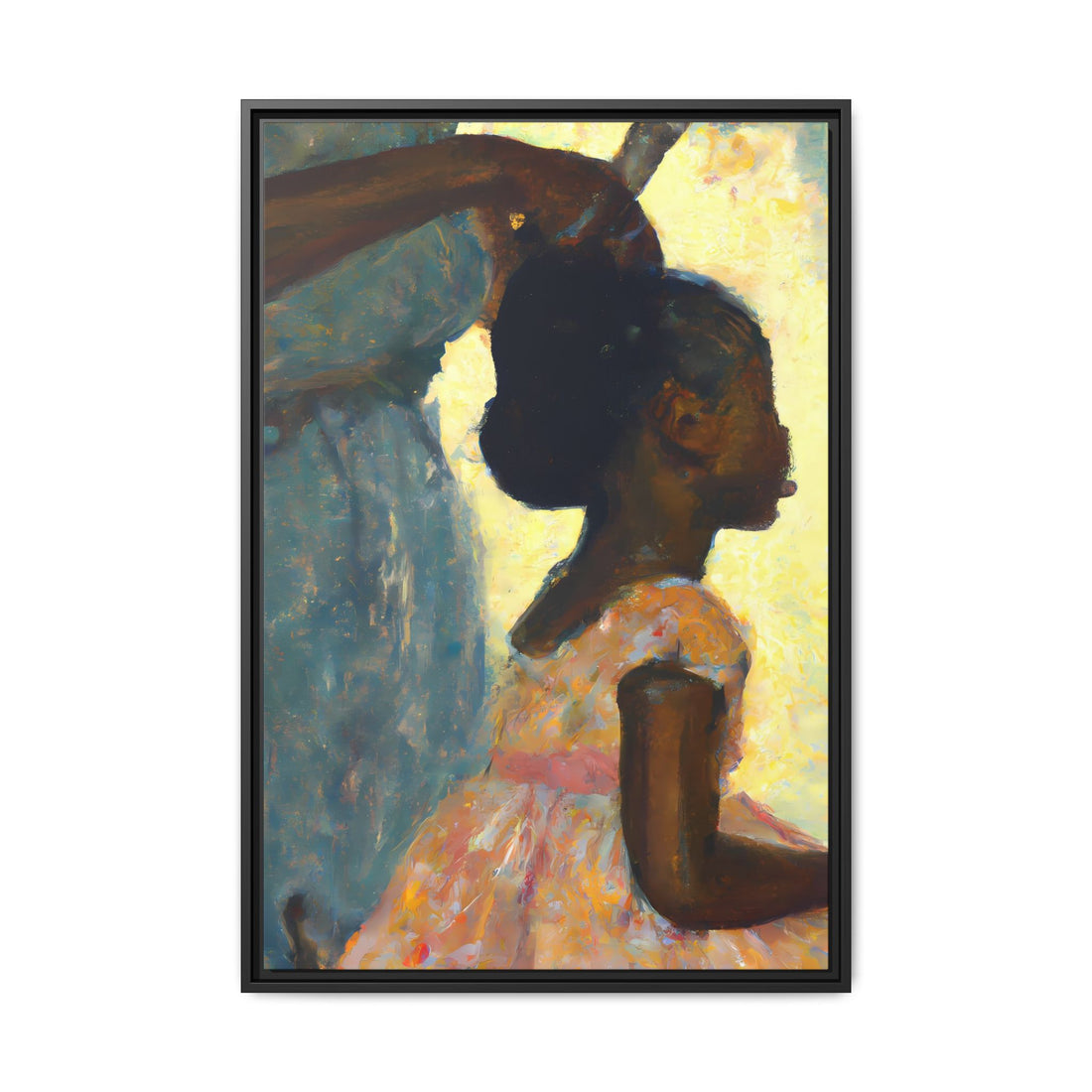 Hair Days, Daughter Series | Framed Canvas Wall Art