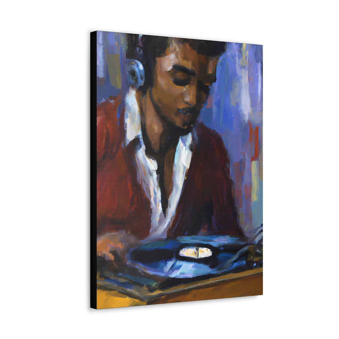 Black Man Recording, Men Series CANVAS Wall Art