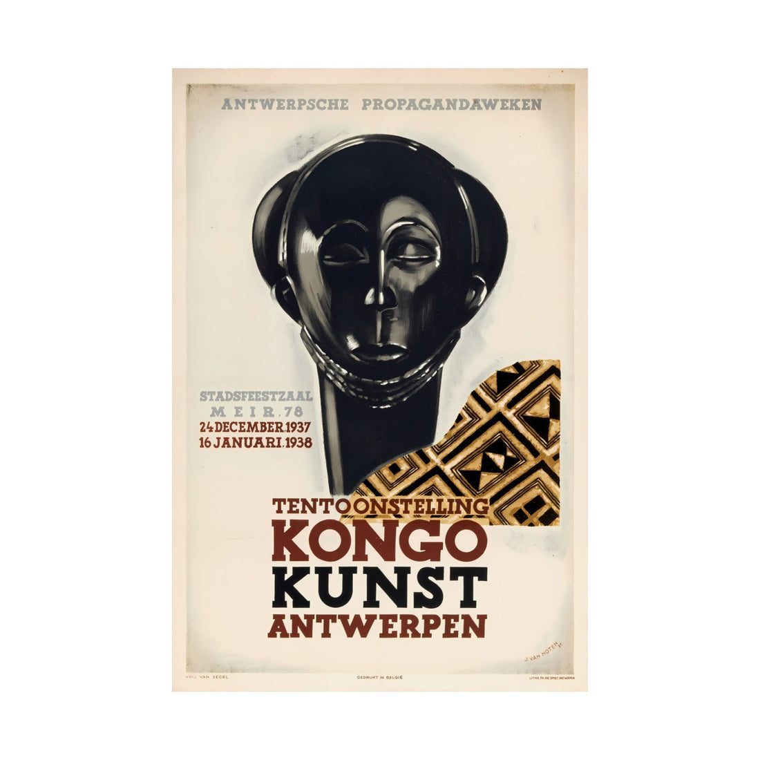 Congo Art Exhibition Vintage Poster, 1937 Restored Art Print | Black Diaspora, African American Artwork and Afrocentric Decor