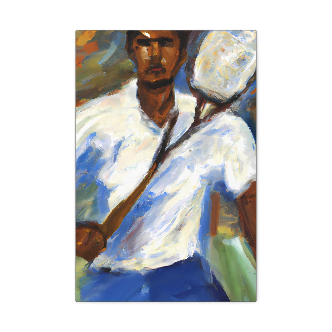 Black Man Playing Tennis, Men Series CANVAS Wall Art