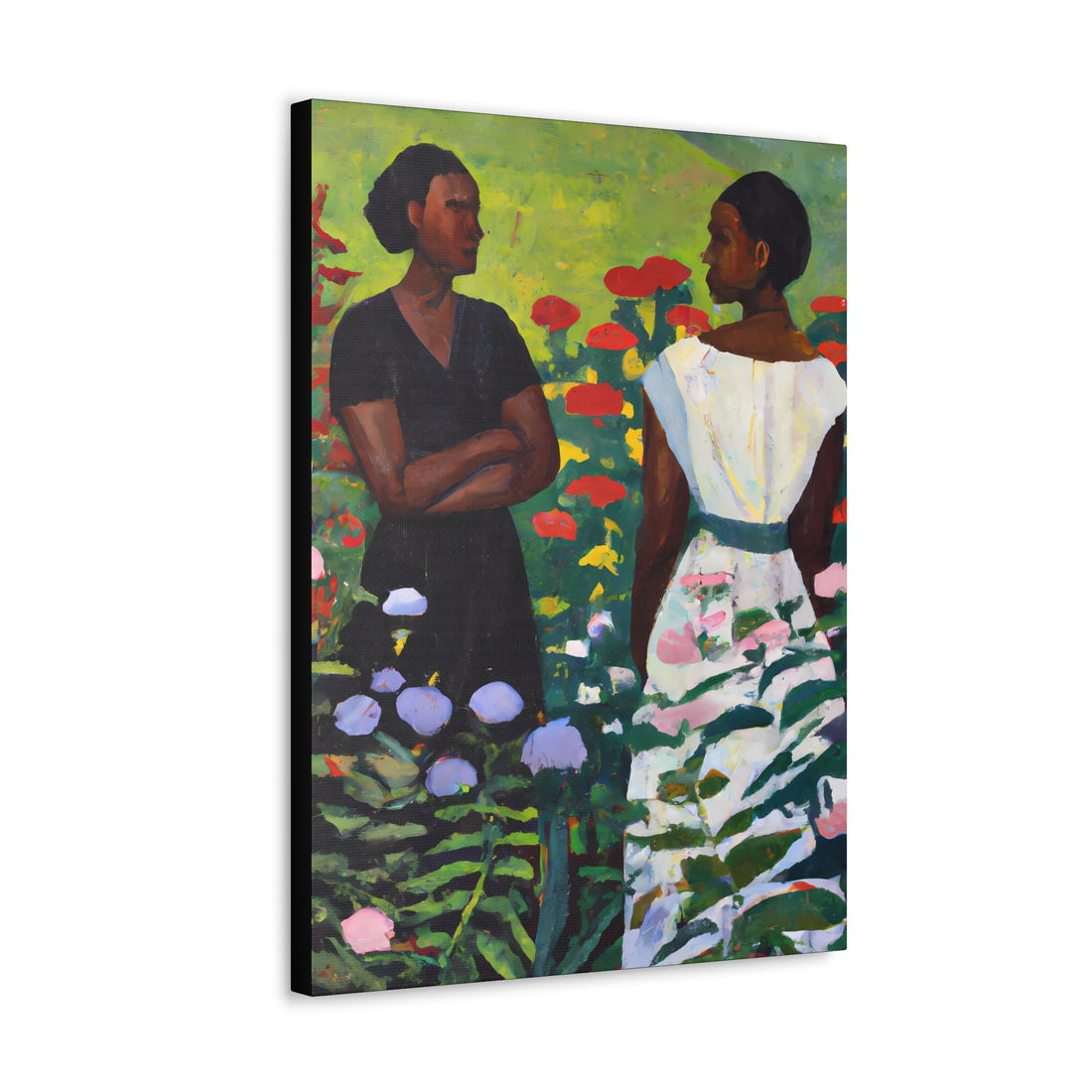 Lady in Floral Print Garden Series | Canvas Wall Art
