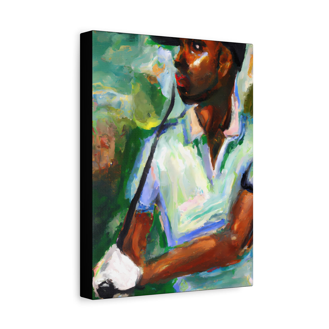 Black Man Golfing, Men Series CANVAS Wall Art