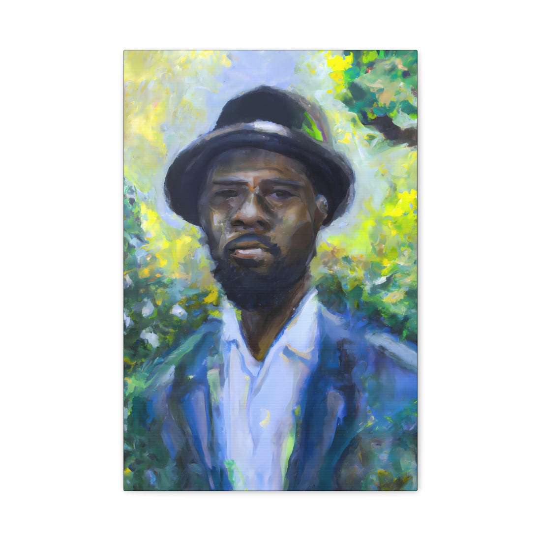 Man in Blue, Black Men Series CANVAS Wall Art