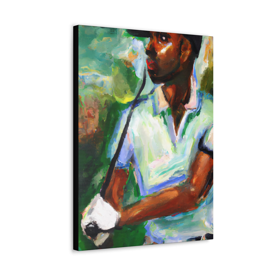 Black Man Golfing, Men Series CANVAS Wall Art