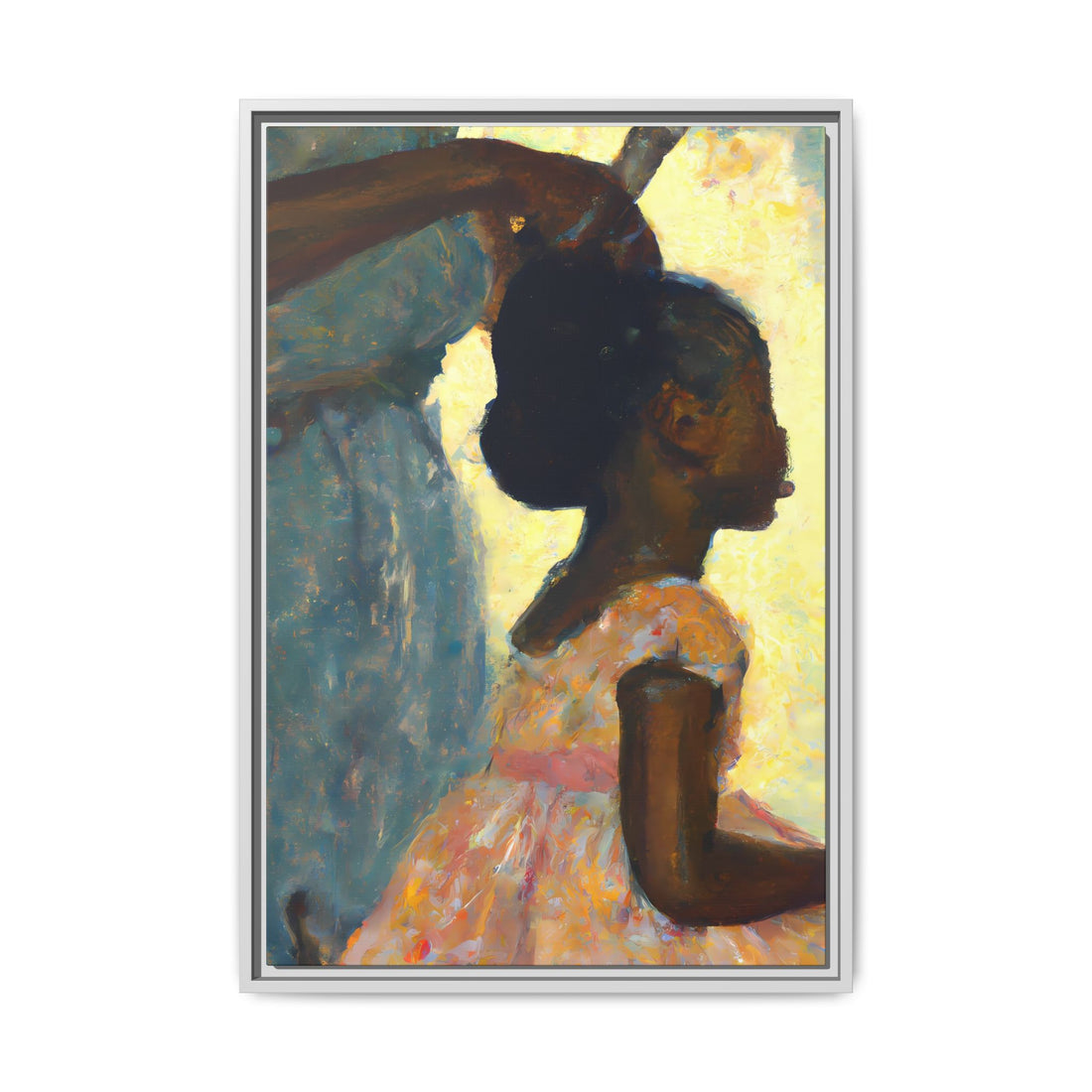 Hair Days, Daughter Series | Framed Canvas Wall Art