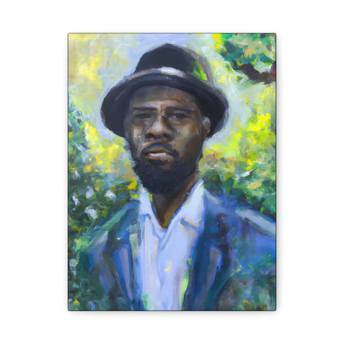 Man in Blue, Black Men Series CANVAS Wall Art