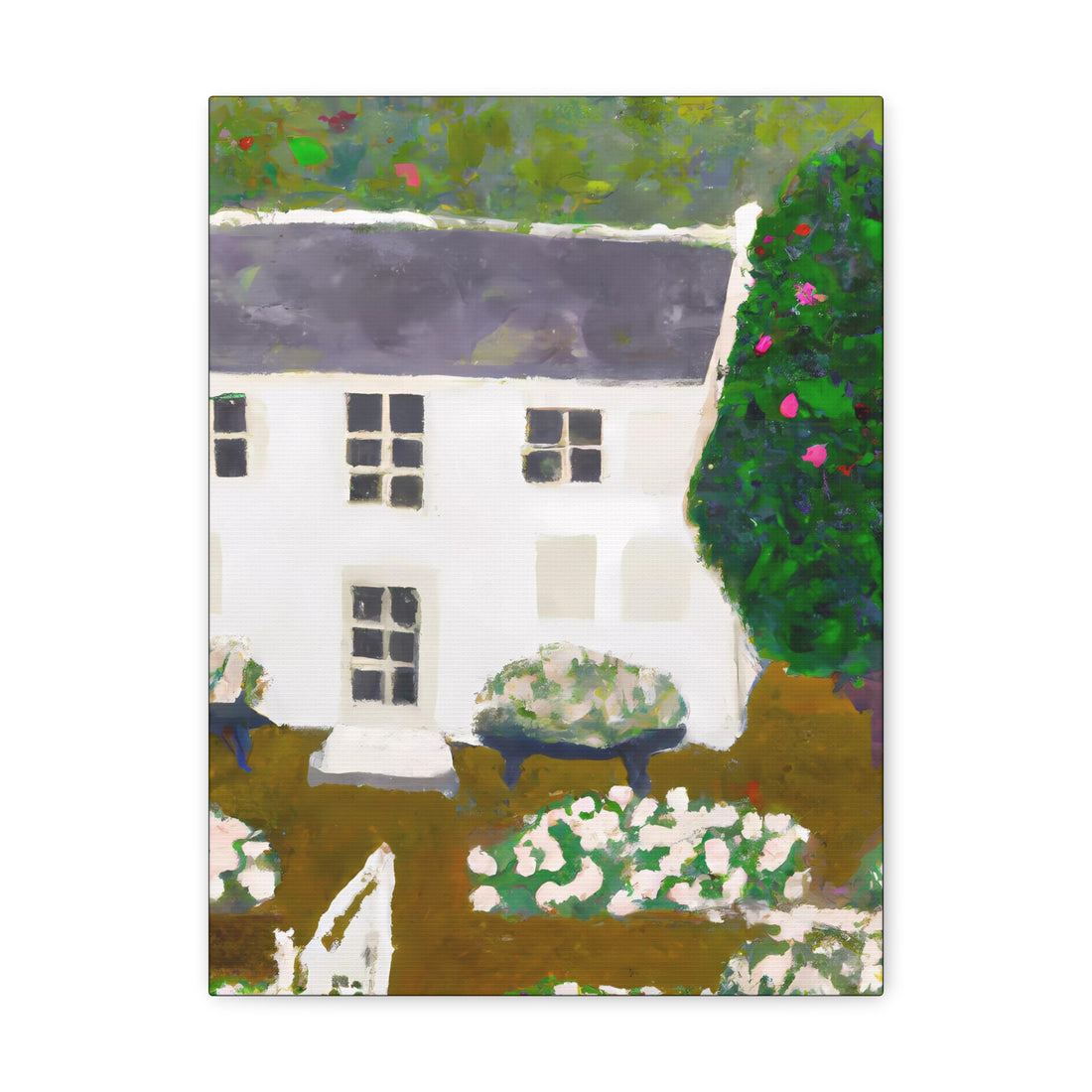 White Bungalow, Cottage Series Canvas wall art