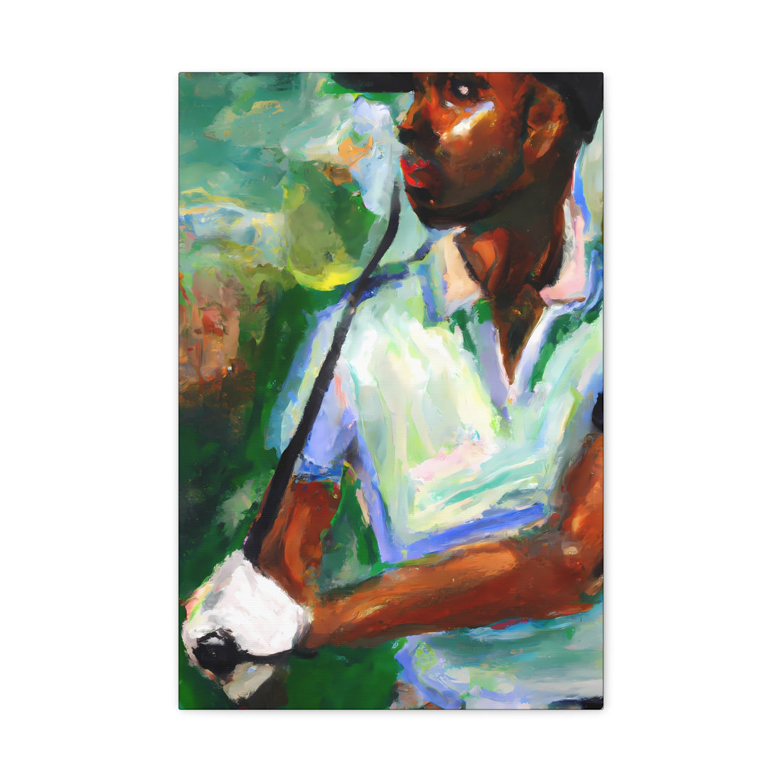 Black Man Golfing, Men Series CANVAS Wall Art