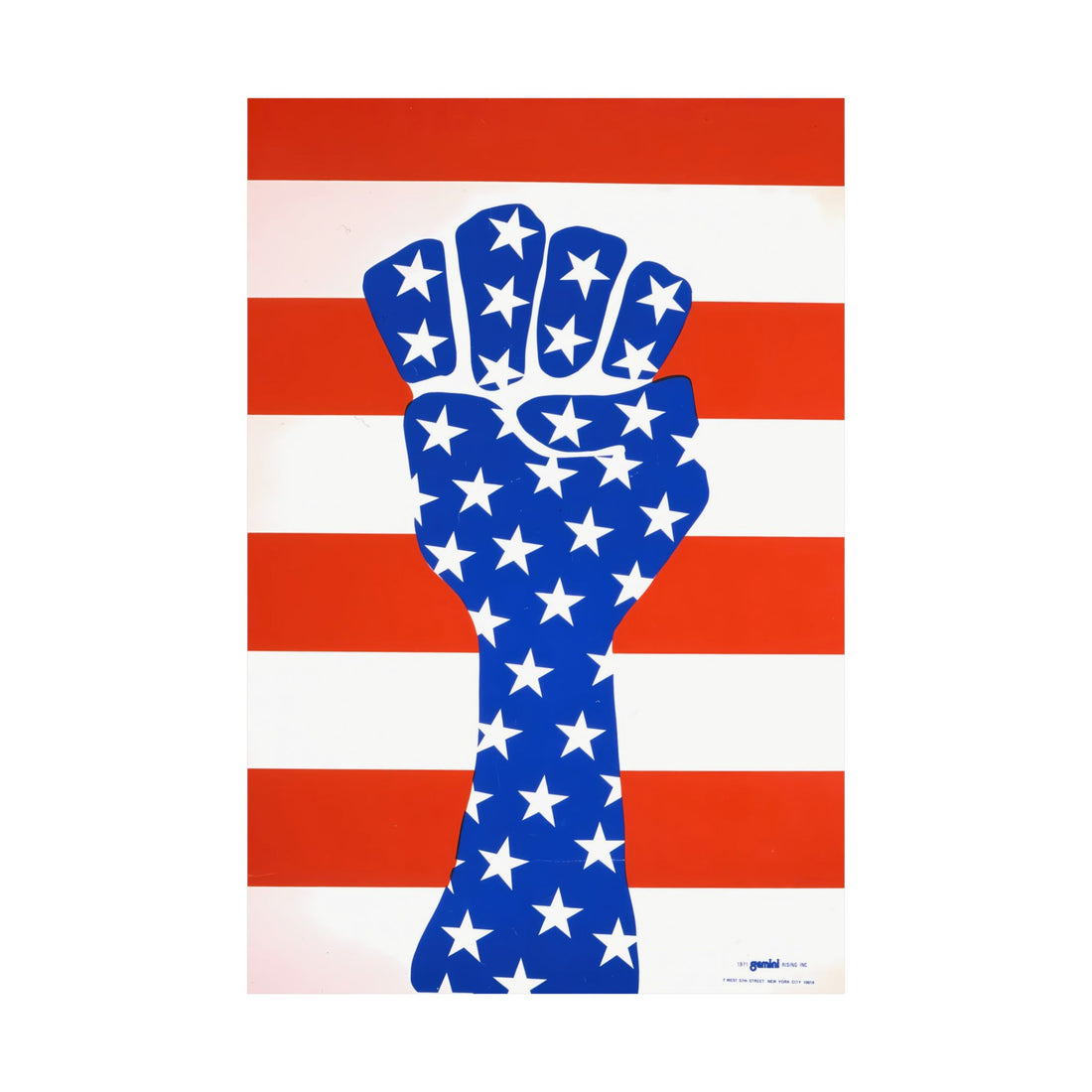 Clenched Fist with Stars and Stripes Vintage Print, Restored Art Poster, Juneteenth Artwork, Afrocentric Decor