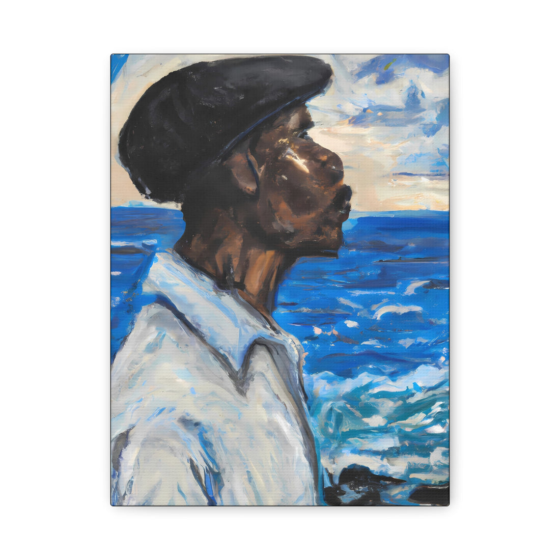 Man Sea Gazing, Black Men Series CANVAS Wall Art