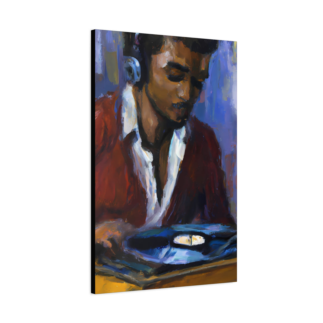 Black Man Recording, Men Series CANVAS Wall Art