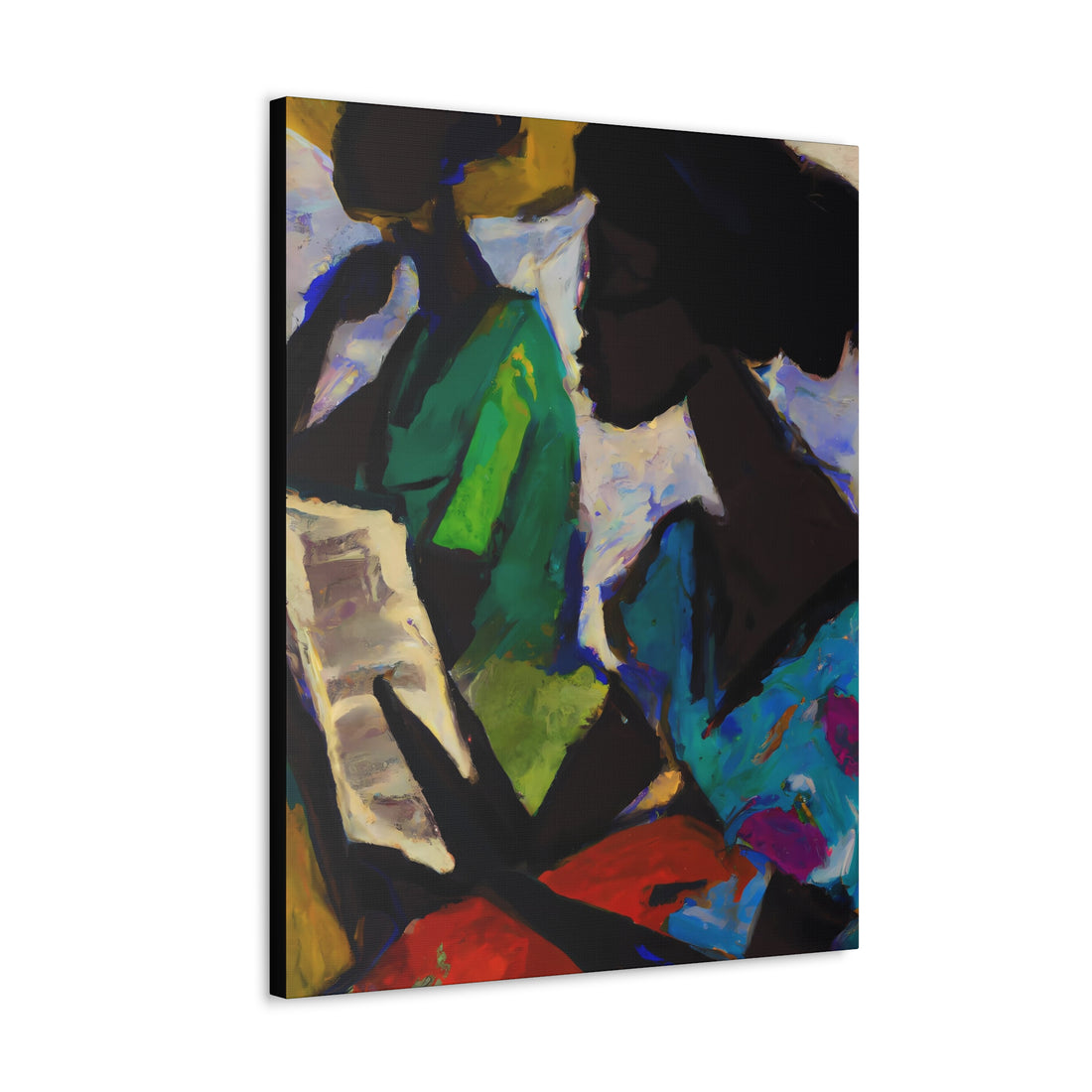 Lady in Floral Reading Series, Canvas Wall Art