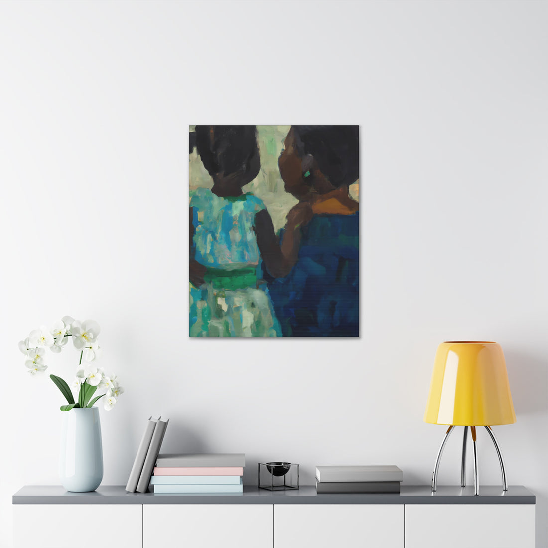 Blue Mother Canvas Wall Art Daughter Series