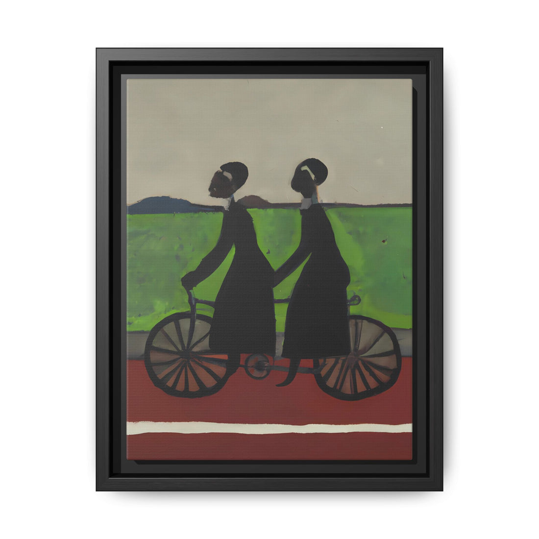 Double Ride, Folk Series, FRAMED Canvas Wall Art