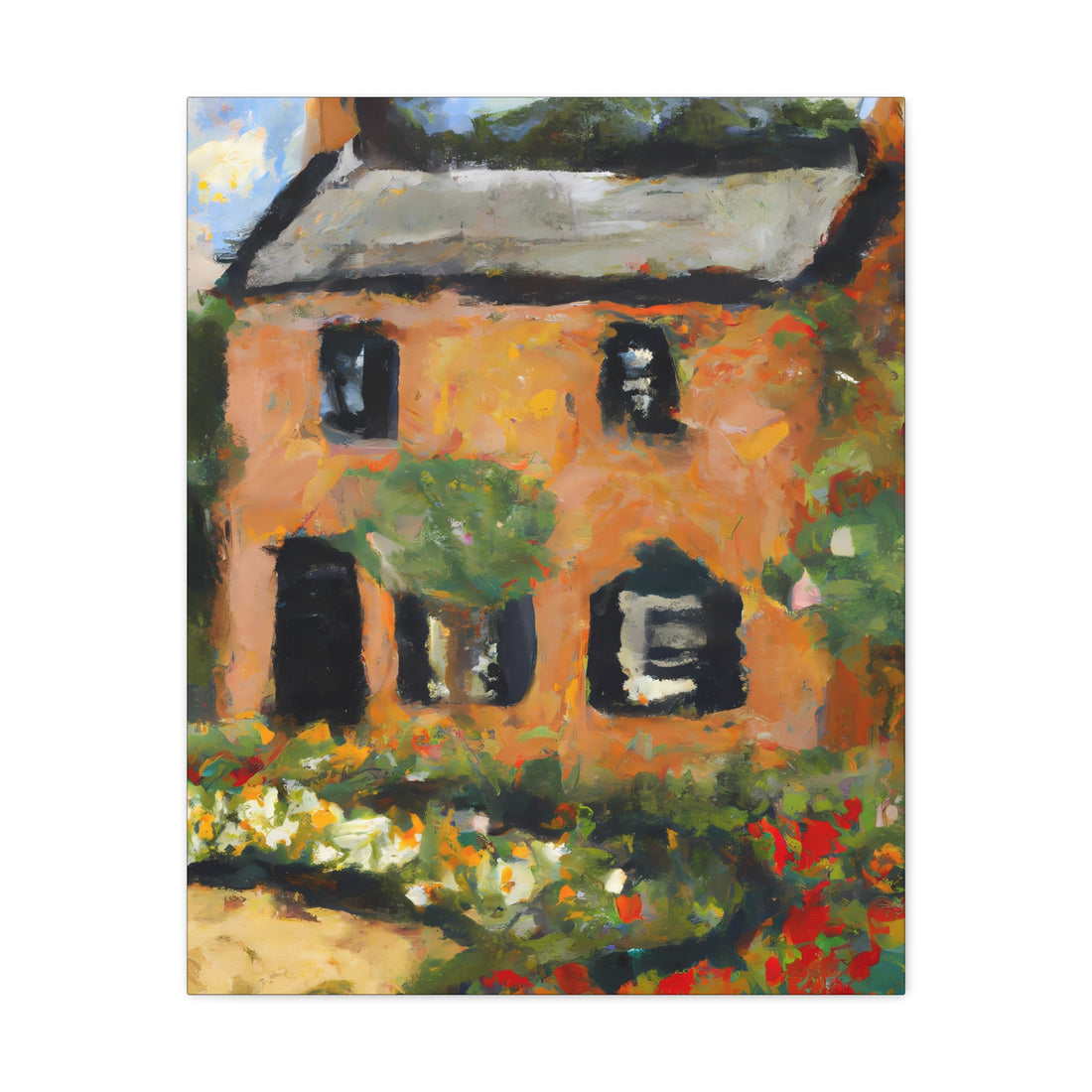 Brick Garden Cottage Series, CANVAS wall art