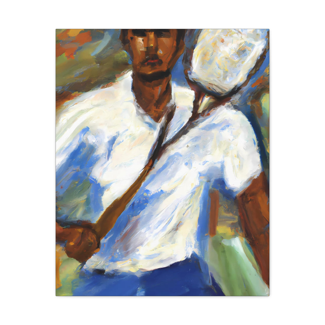 Black Man Playing Tennis, Men Series CANVAS Wall Art