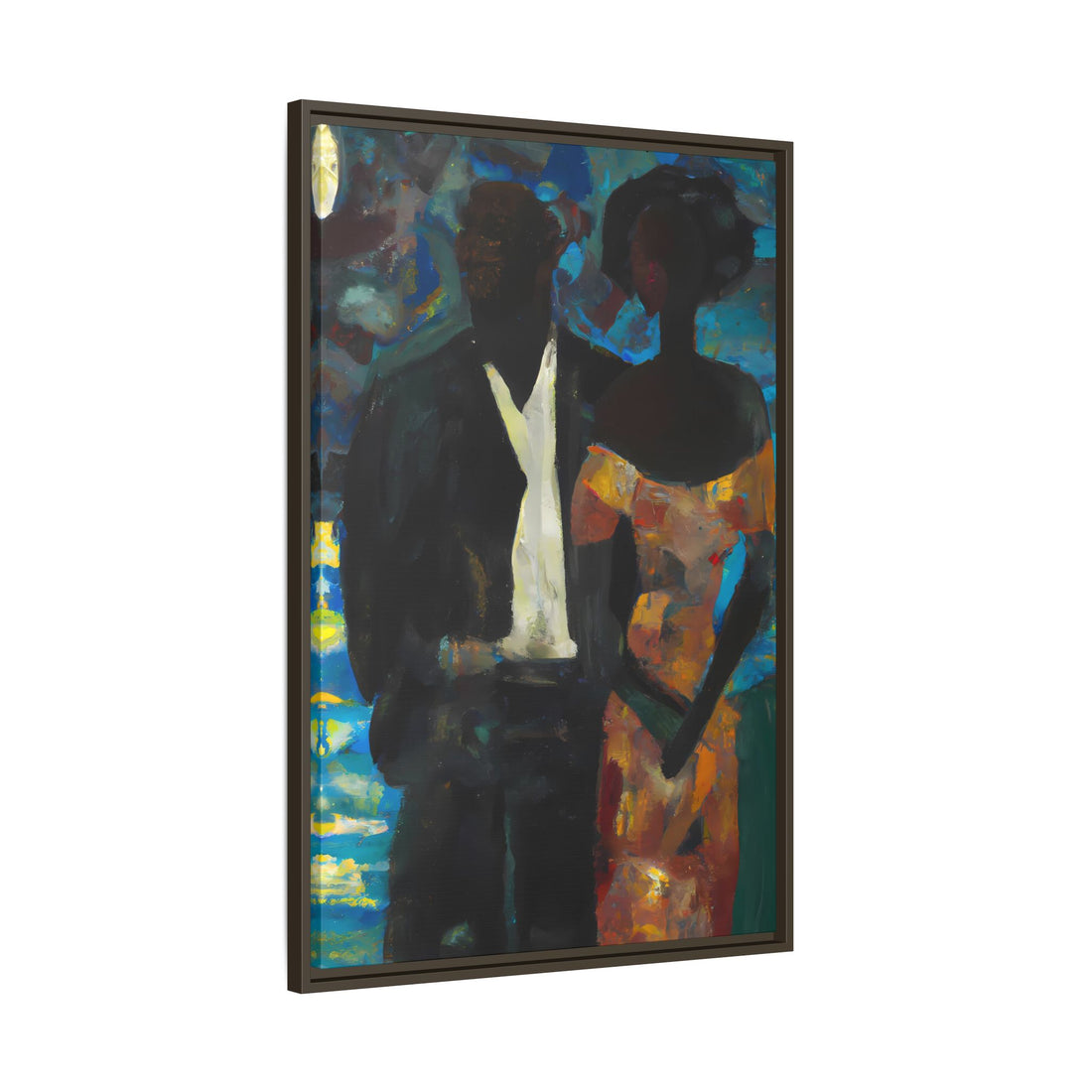 Moonlight, Black Love Series | Framed Canvas Wall Art